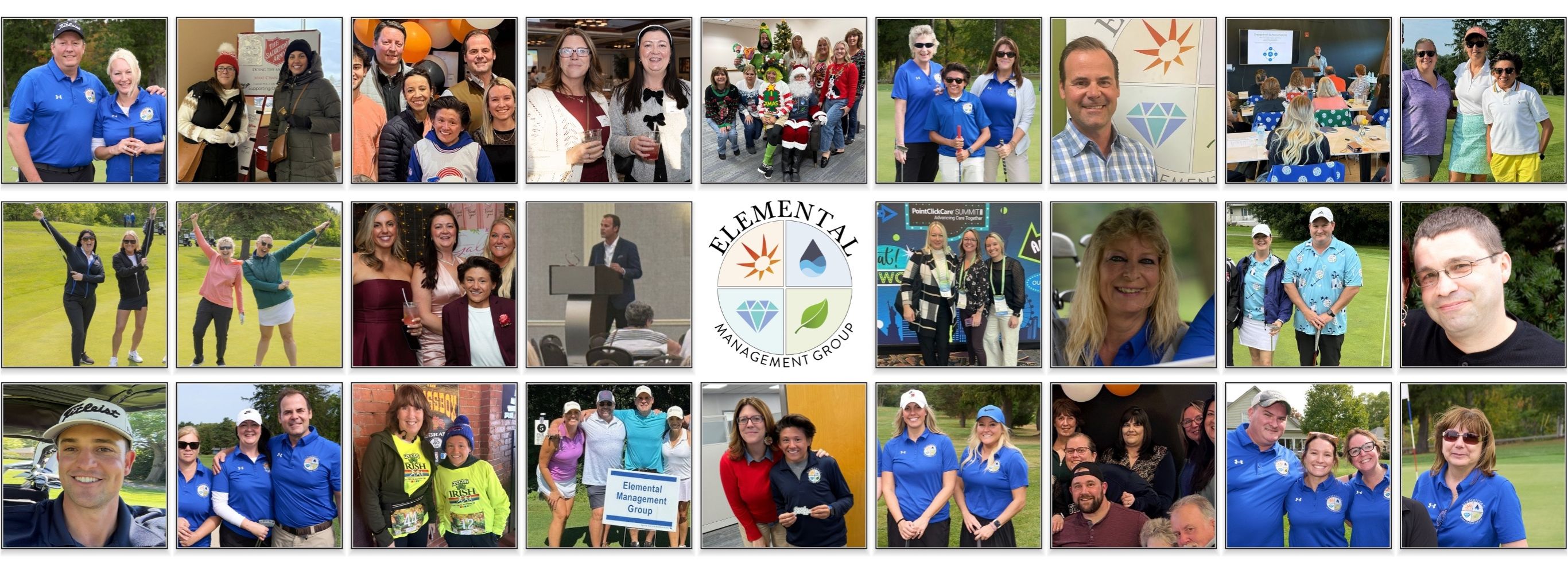 People taking a photo gathered to watch march madness